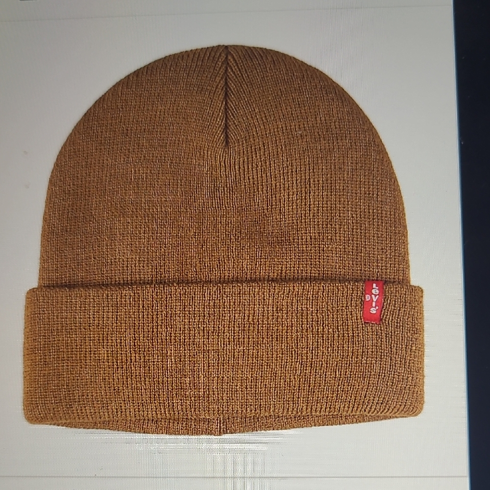 Levi's Tan Ribbed Knit Beanie